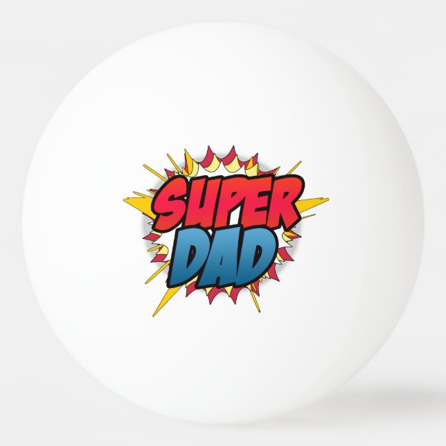 Comic Book Inspired Super Dad Ping Pong Ball (Front)