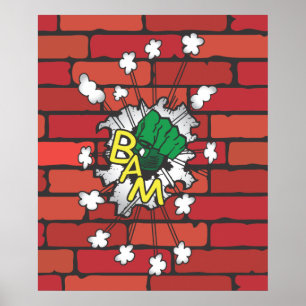 Comic Book Knockout poster illustration