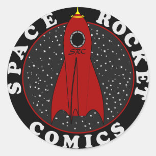 comic book logo classic round sticker