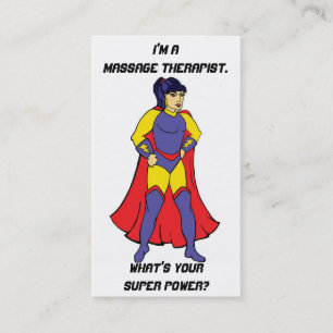 Comic Book Massage Therapy Business Cards