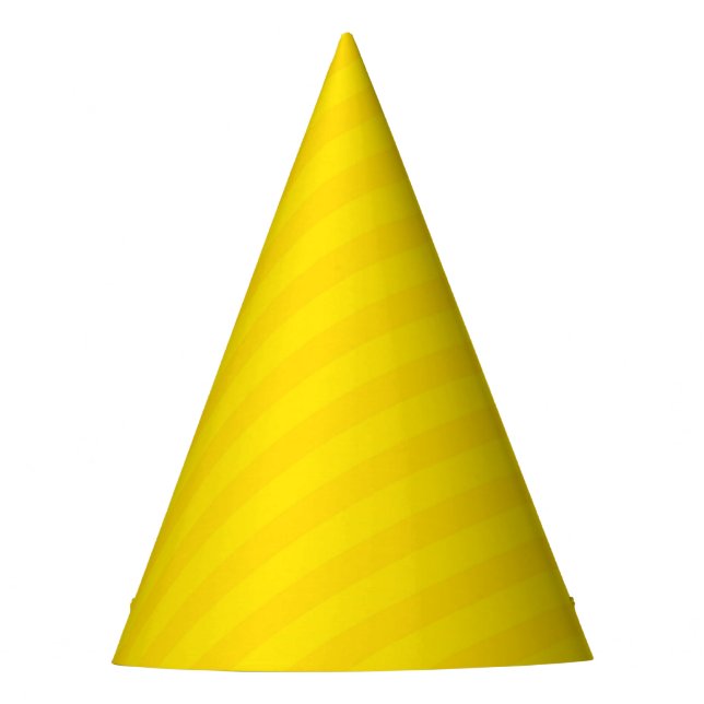 Comic Book Party Hat – Two-Tone Yellow Stripe (Front)