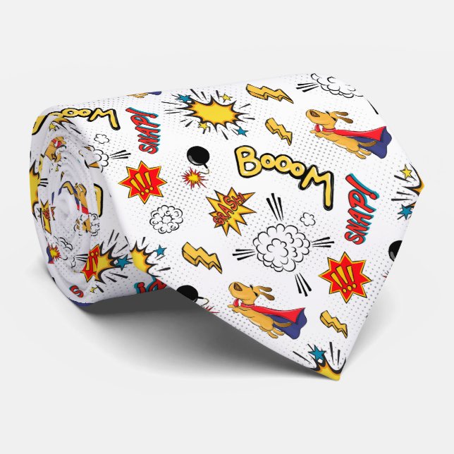 Comic Book Pattern Tie (Rolled)