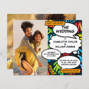 Comic Book Photos Budget Wedding Invitation