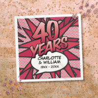 Comic Book Pop Art 40th Ruby Wedding Anniversary