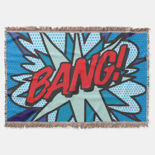Comic Book Pop Art BANG Throw Blanket