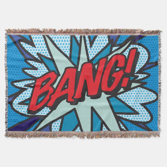 Comic Book Pop Art BANG Throw Blanket (Front)