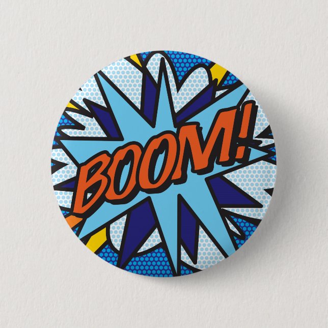 Comic Book Pop Art BOOM! 6 Cm Round Badge (Front)