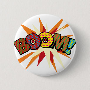 Comic Book Pop Art BOOM! 6 Cm Round Badge
