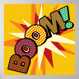 Comic Book Pop Art BOOM Poster