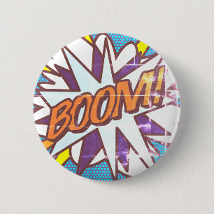 Comic Book Pop Art BOOM! Retro 6 Cm Round Badge