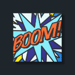 Comic Book Pop Art BOOM Superhero Canvas Print<br><div class="desc">Fun trendy superhero comic book pop canvas prints that are sure to add a splash of colour to a range of rooms in your home or office. An ideal way to treat yourself or someone that you know with these cool, unique comic con prints. Why not add some zap pow...</div>
