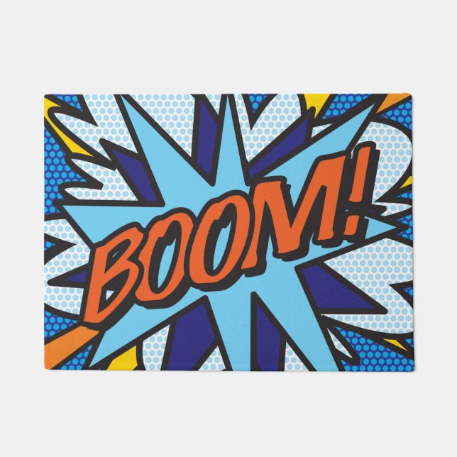 Comic Book Pop Art BOOM Superhero Doormat (Front)