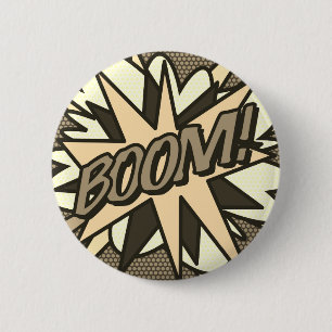 Comic Book Pop Art BOOM! Vintage 6 Cm Round Badge