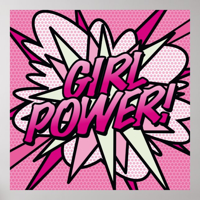 Comic Book Pop Art GIRL POWER Poster (Front)