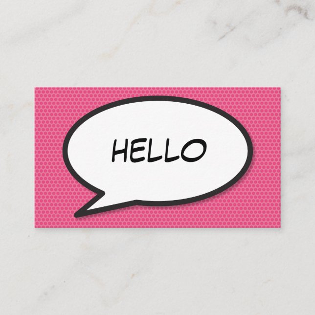 Comic Book Pop Art HELLO Business Card (Front)