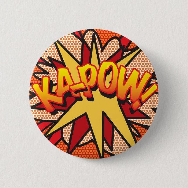 Comic Book Pop Art KA-POW! 6 Cm Round Badge (Front)