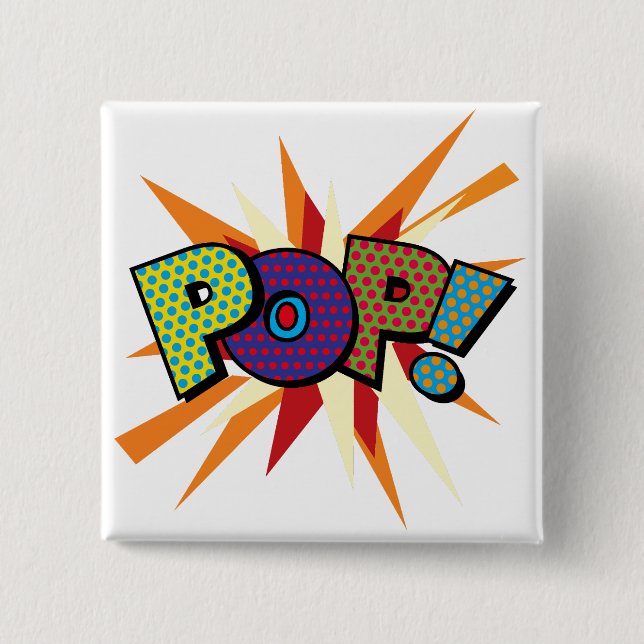 Comic Book Pop Art POP 15 Cm Square Badge (Front)