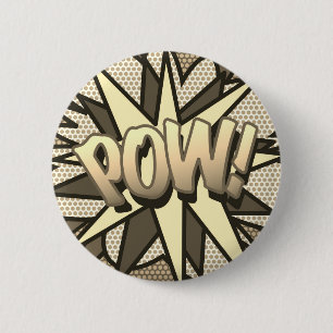 Comic Book Pop Art POW! Vintage 6 Cm Round Badge