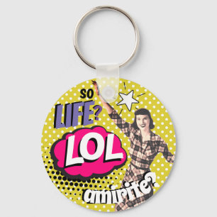 Comic Book Pop Art Retro Lady Funny  Key Ring