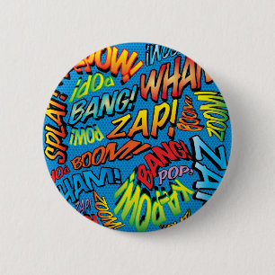 Comic Book Pop Art Sounds 6 Cm Round Badge