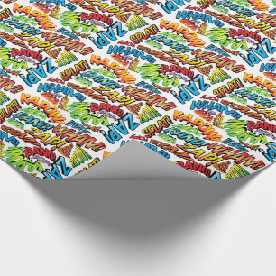 Comic Book Pop Art Sounds Wrapping Paper