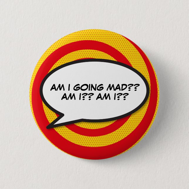 Comic Book Pop Art Speech Bubble 6 Cm Round Badge (Front)