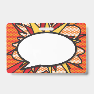Comic Book Pop Art Speech Bubble ID Badge