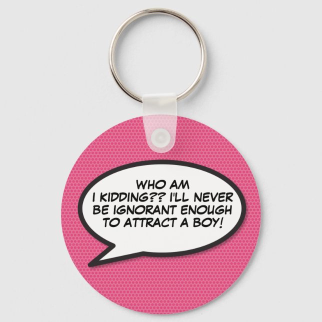 Comic Book Pop Art Speech Bubble Key Ring (Front)