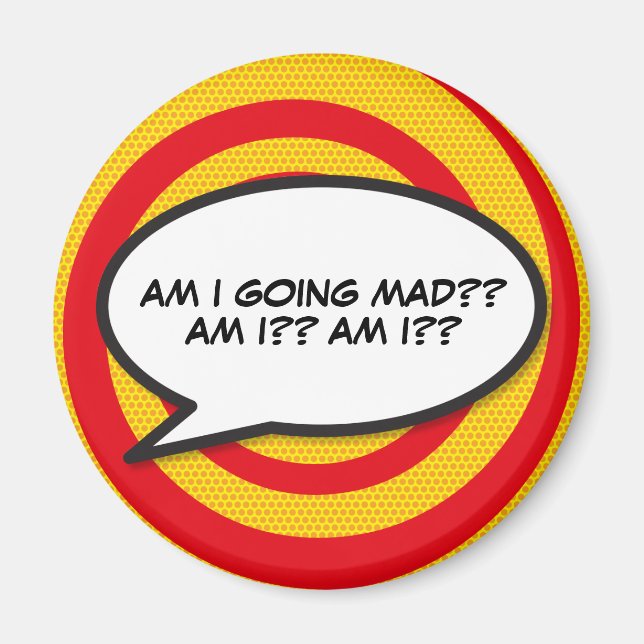 Comic Book Pop Art Speech Bubble Magnet (Front)