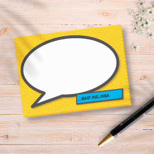Comic Book Pop Art Speech Bubble Post-it Notes