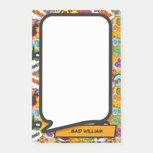 Comic Book Pop Art Speech Bubble Post-it Notes
