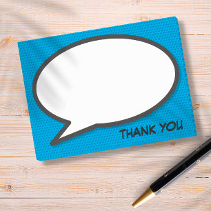 Comic Book Pop Art Speech Bubble Thank You Post-it Notes