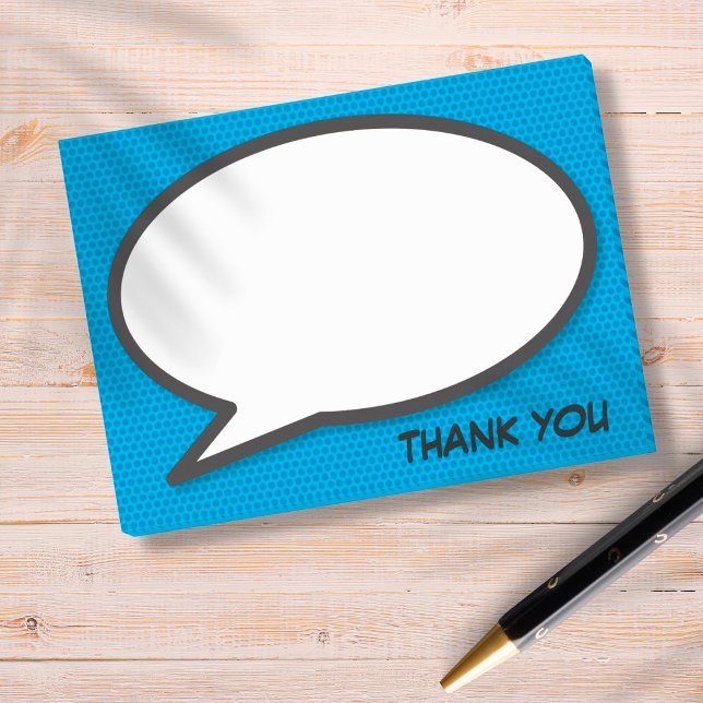 Comic Book Pop Art Speech Bubble Thank You Post-it Notes (Creator Uploaded)