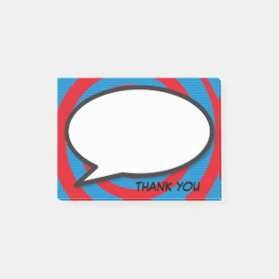 Comic Book Pop Art Speech Bubble Thank You Post-it Notes