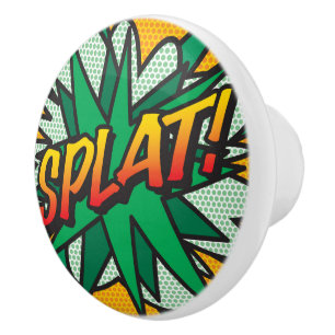 Comic Book Pop Art SPLAT Ceramic Knob