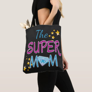 Comic Book Pop Art Superhero Mum Mother's Day Tote Bag