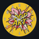 Comic Book Pop Art Wall Clock<br><div class="desc">Fun trendy superhero comic book pop clocks that are sure to add a splash of colour to a range of rooms around your home or office. An ideal way to treat yourself or someone that you know with these cool, unique comic con designer clocks. Why not add some zap pow...</div>