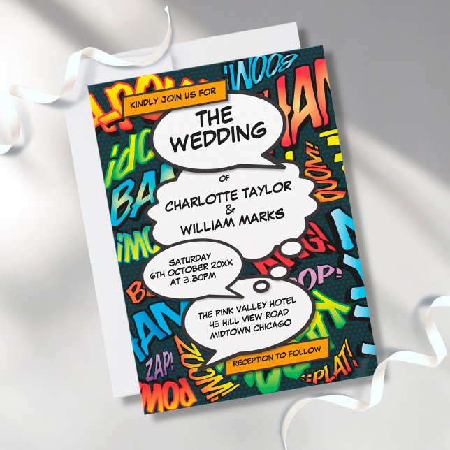 Comic Book Pop Art Wedding Invitation (Creator Uploaded)