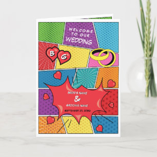 Comic Book Pop Art Wedding Order of Service Programme