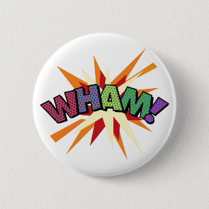 Comic Book Pop Art WHAM! 6 Cm Round Badge
