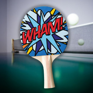 Comic Book Pop Art WHAM! Ping Pong Paddle