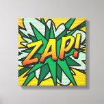 Comic Book Pop Art ZAP Canvas Print<br><div class="desc">Fun trendy superhero comic book pop canvas prints that are sure to add a splash of colour to a range of rooms in your home or office. An ideal way to treat yourself or someone that you know with these cool, unique comic con prints. Why not add some zap pow...</div>