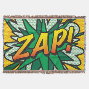 Comic Book Pop Art ZAP Throw Blanket