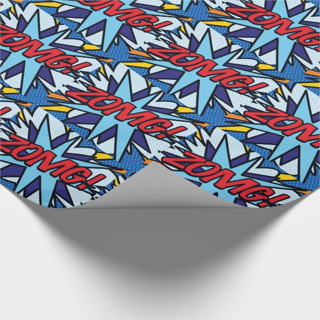 Comic Book Pop Art ZOMG Wrapping Paper (Corner)