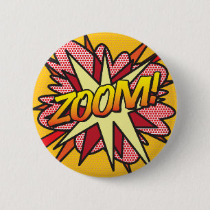 Comic Book Pop Art ZOOM! 6 Cm Round Badge