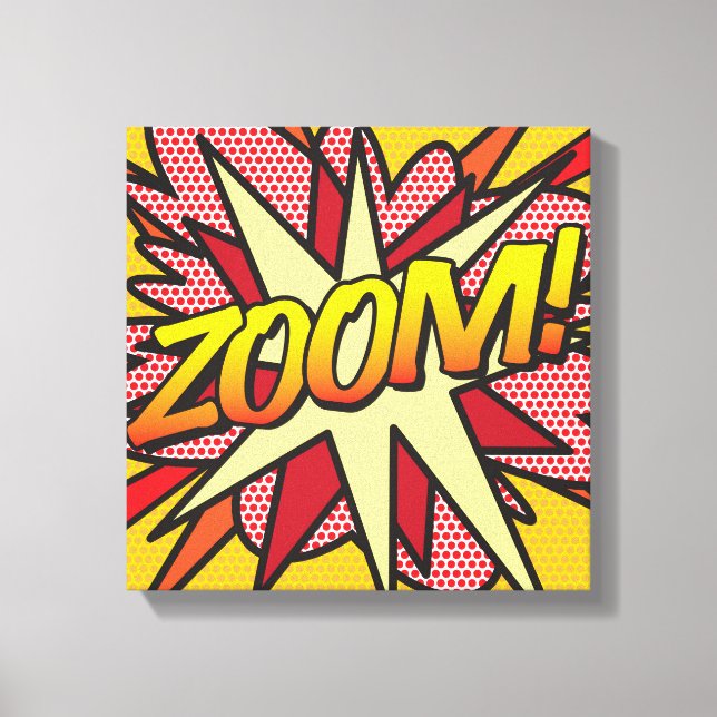 Comic Book Pop Art ZOOM Superhero Canvas Print (Front)
