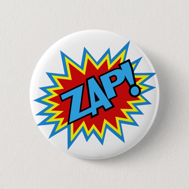 Comic Book Pow! Burst 6 Cm Round Badge (Front)