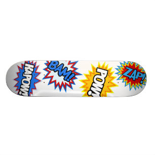 Comic Book Pow! Bursts Skateboard