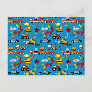 Comic Book Retro Truck Vehicles Aeroplanes Birthda Postcard