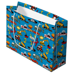 Comic Book Retro Trucks Cars Vehicles Aeroplanes Large Gift Bag